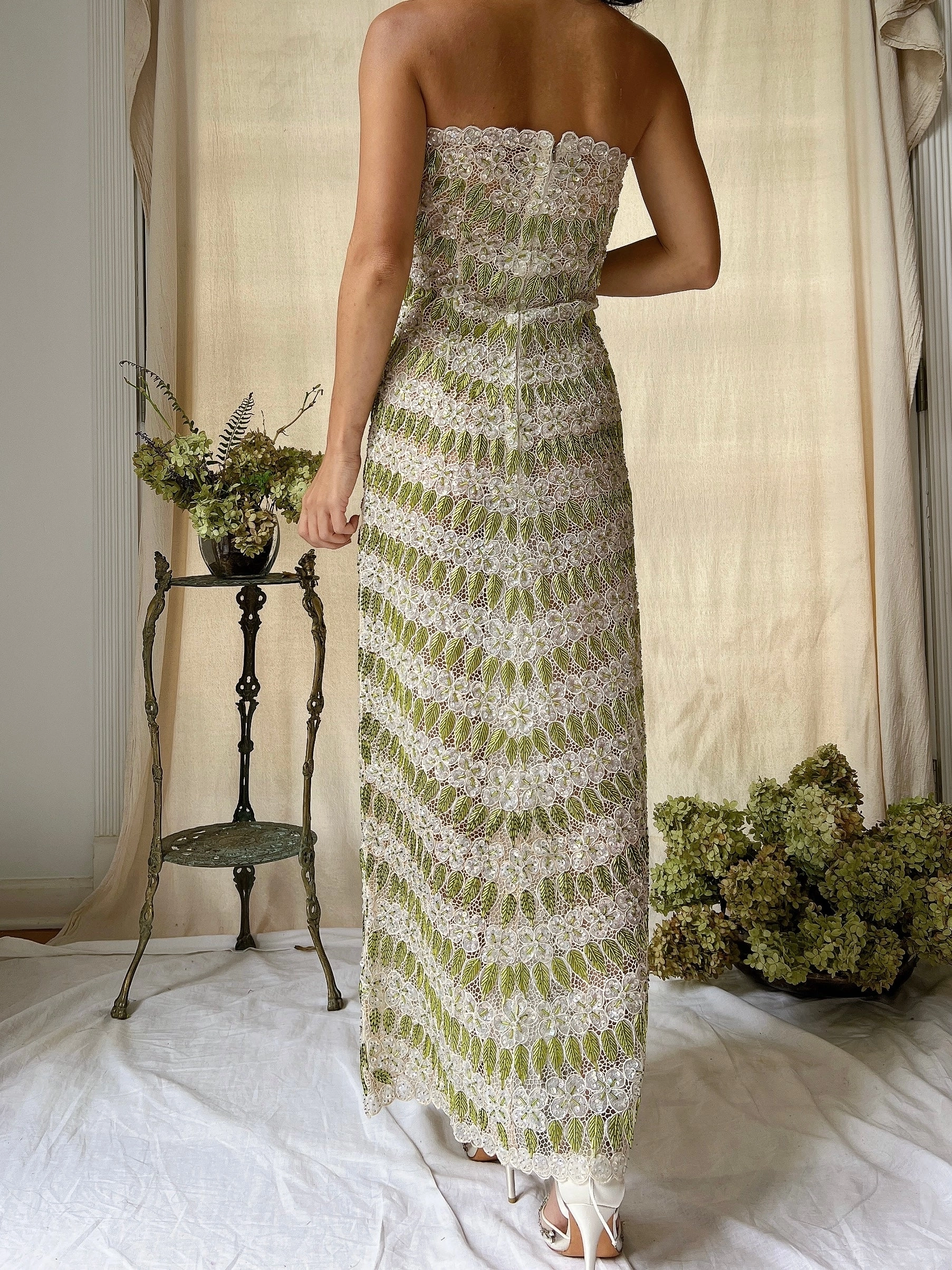 1960s Hand Crafted Beaded Gown - 6