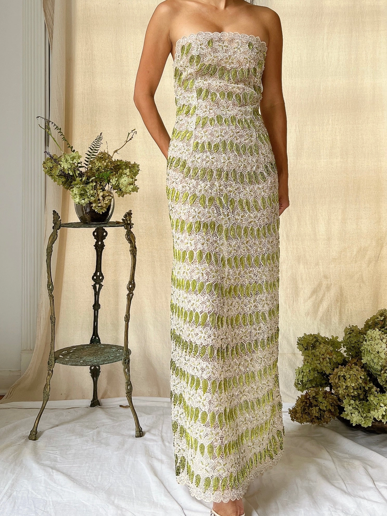 1960s Hand Crafted Beaded Gown - 6