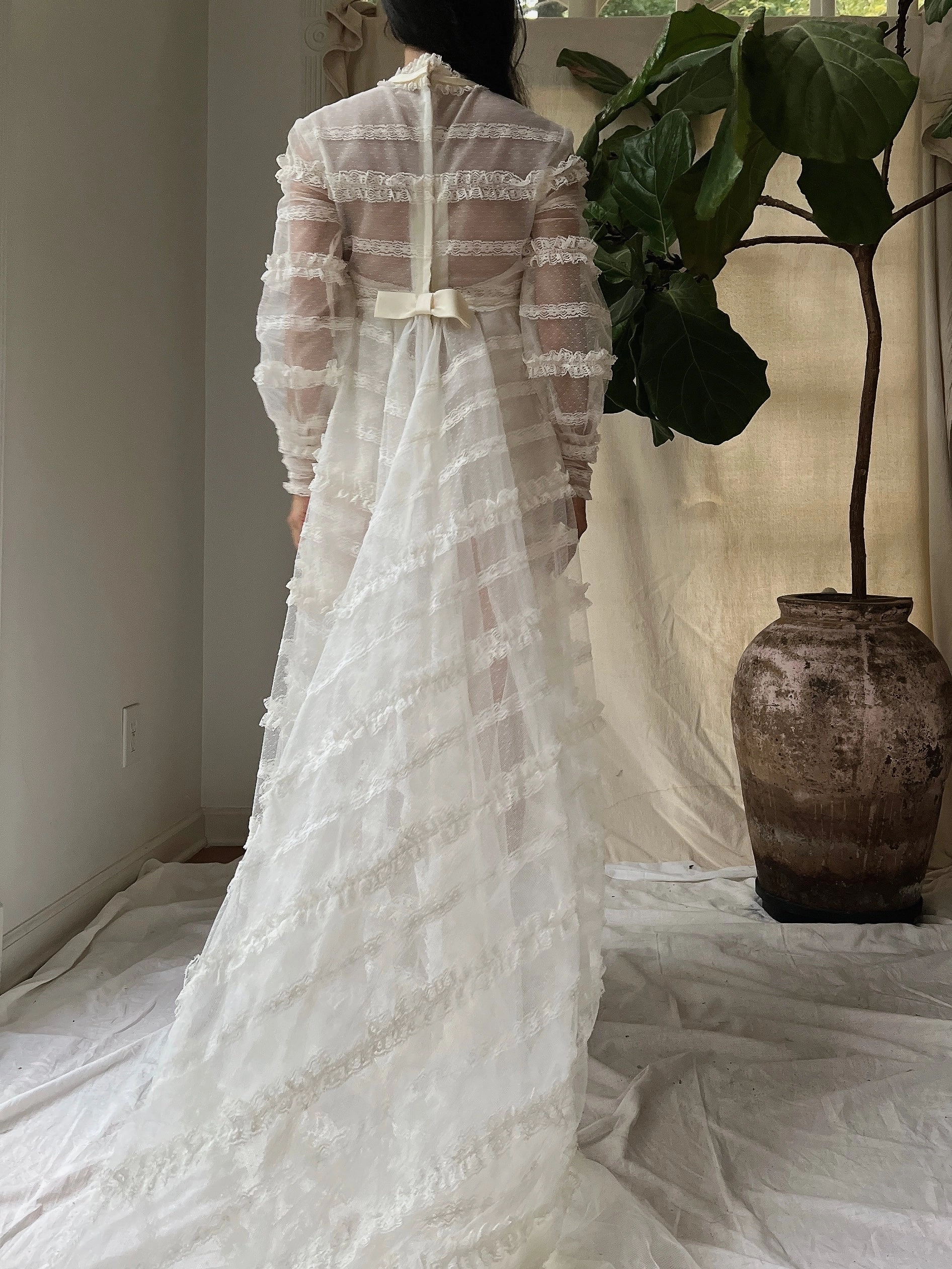 1960s Sheer Tulle Gown - XS