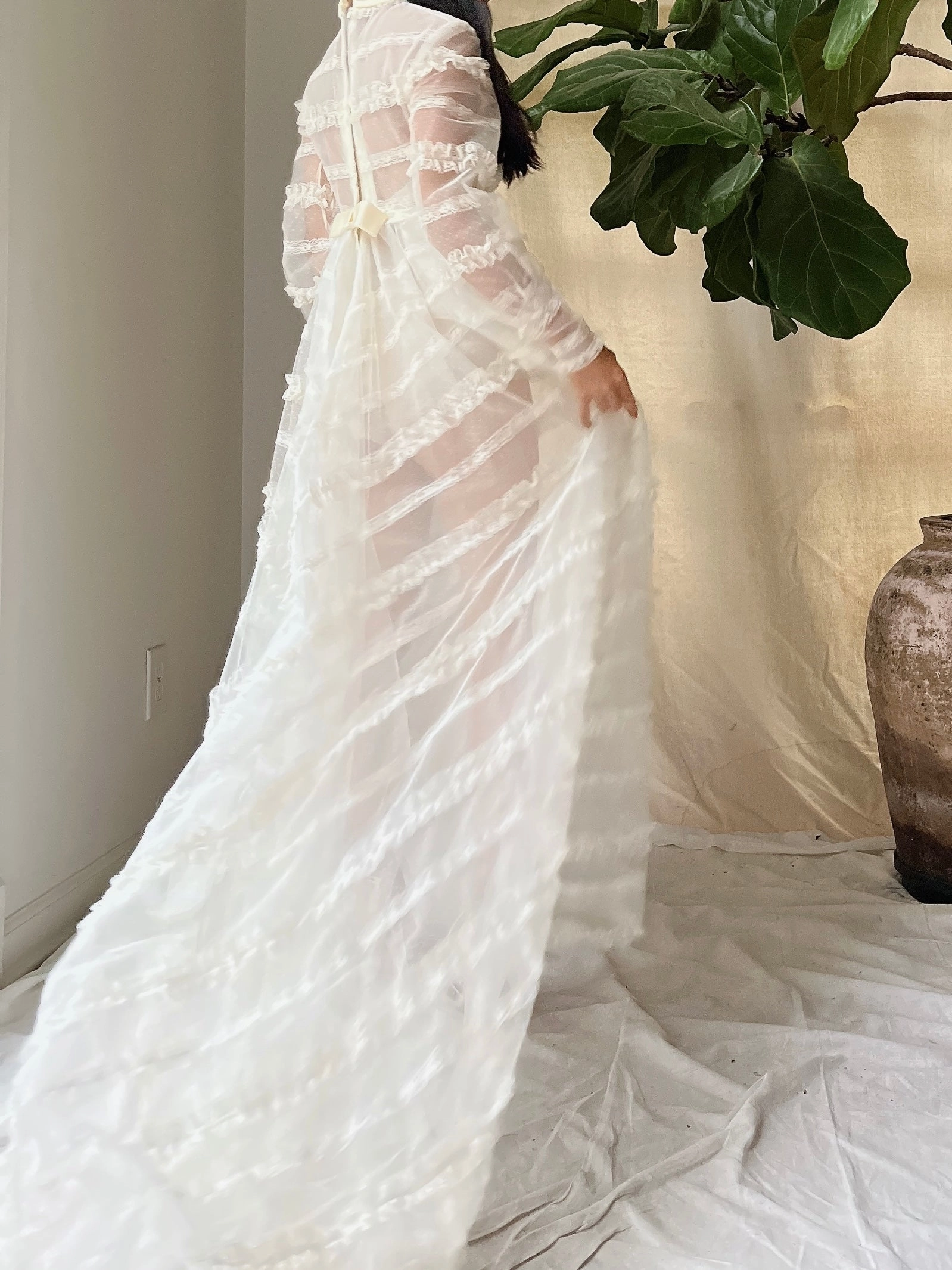 1960s Sheer Tulle Gown - XS