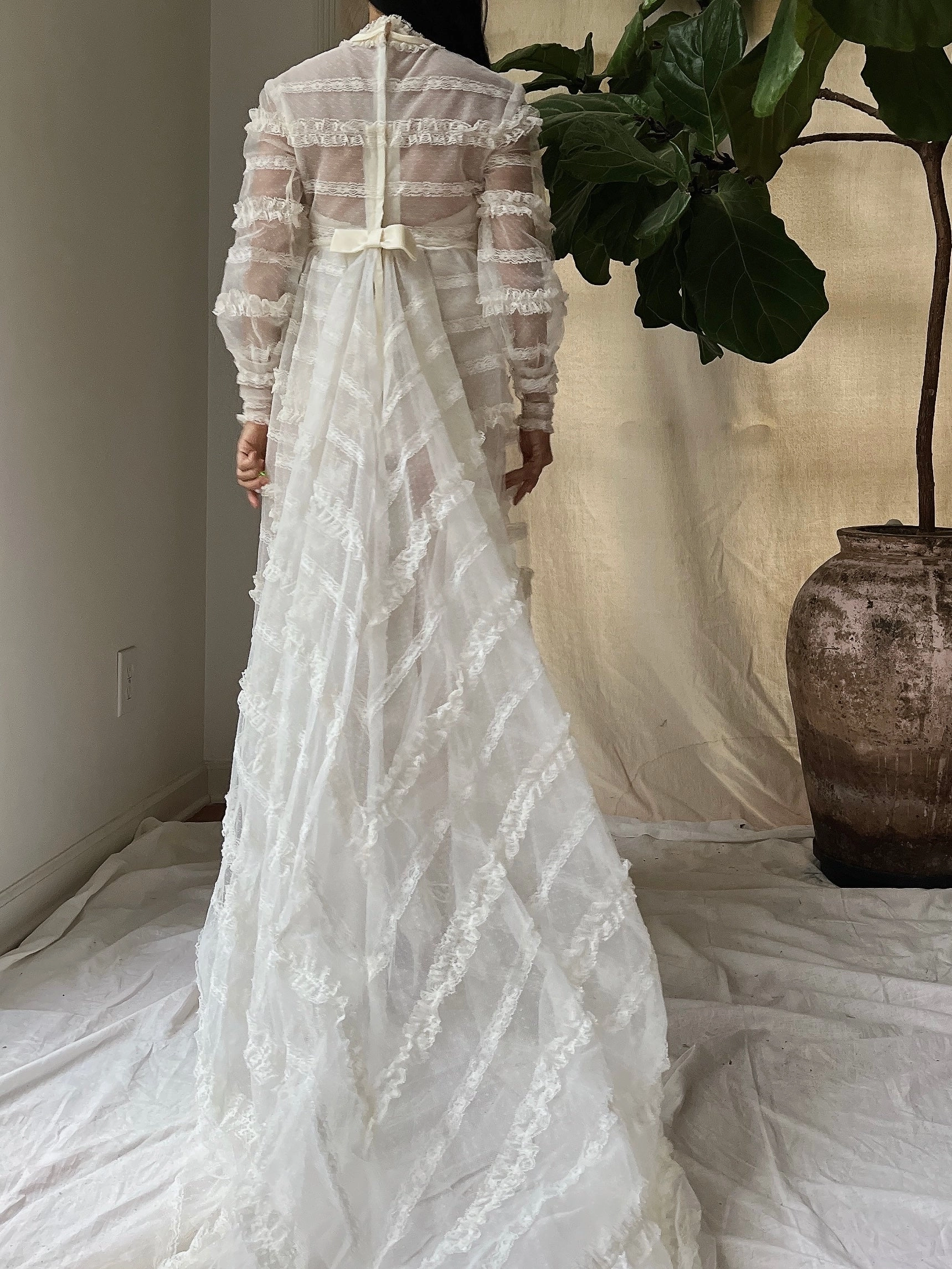 1960s Sheer Tulle Gown - XS