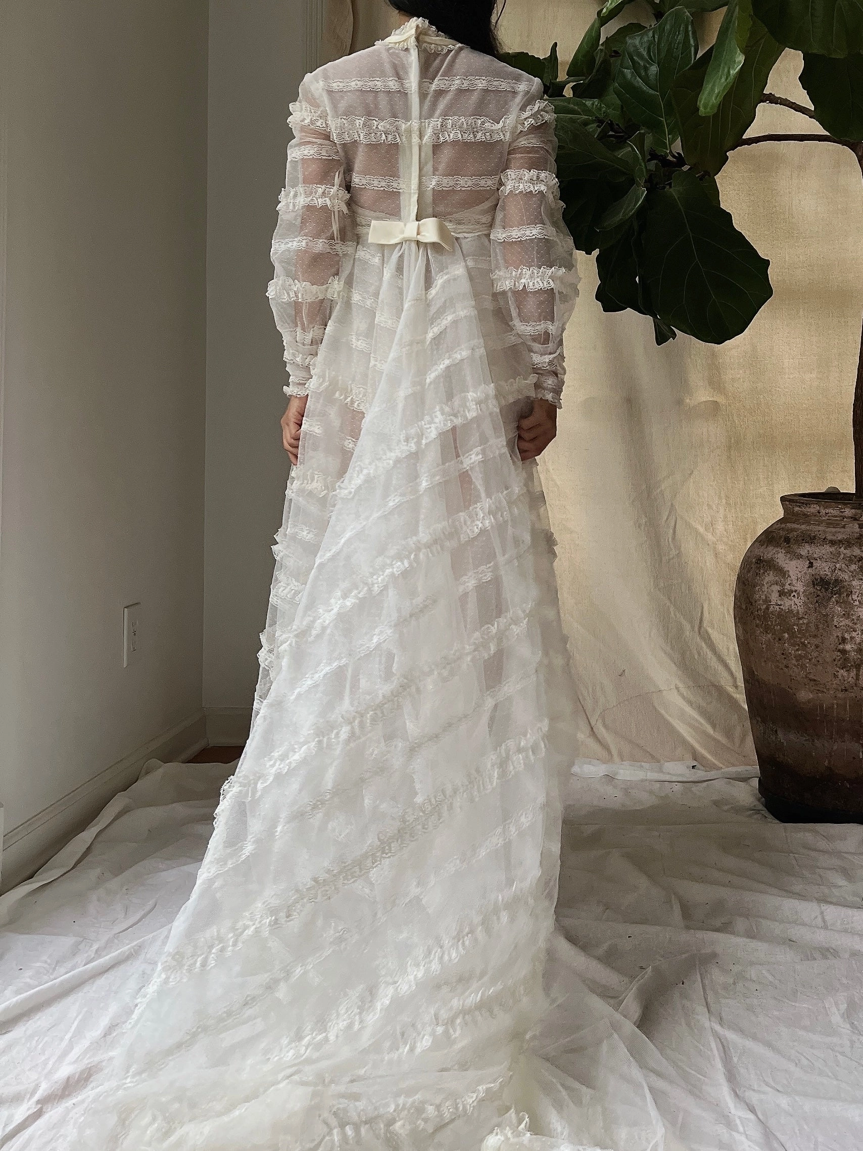 1960s Sheer Tulle Gown - XS