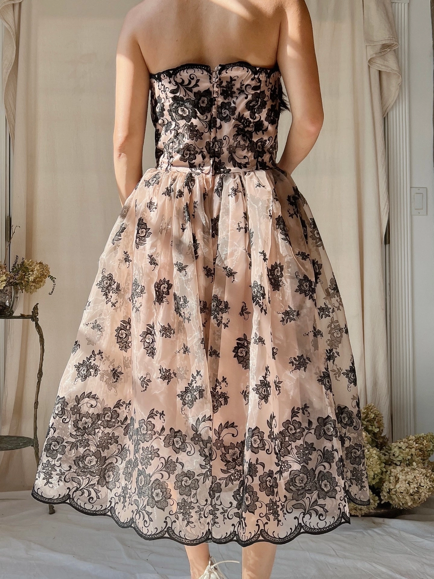 1980s Voile 50s Inspired Dress - XS