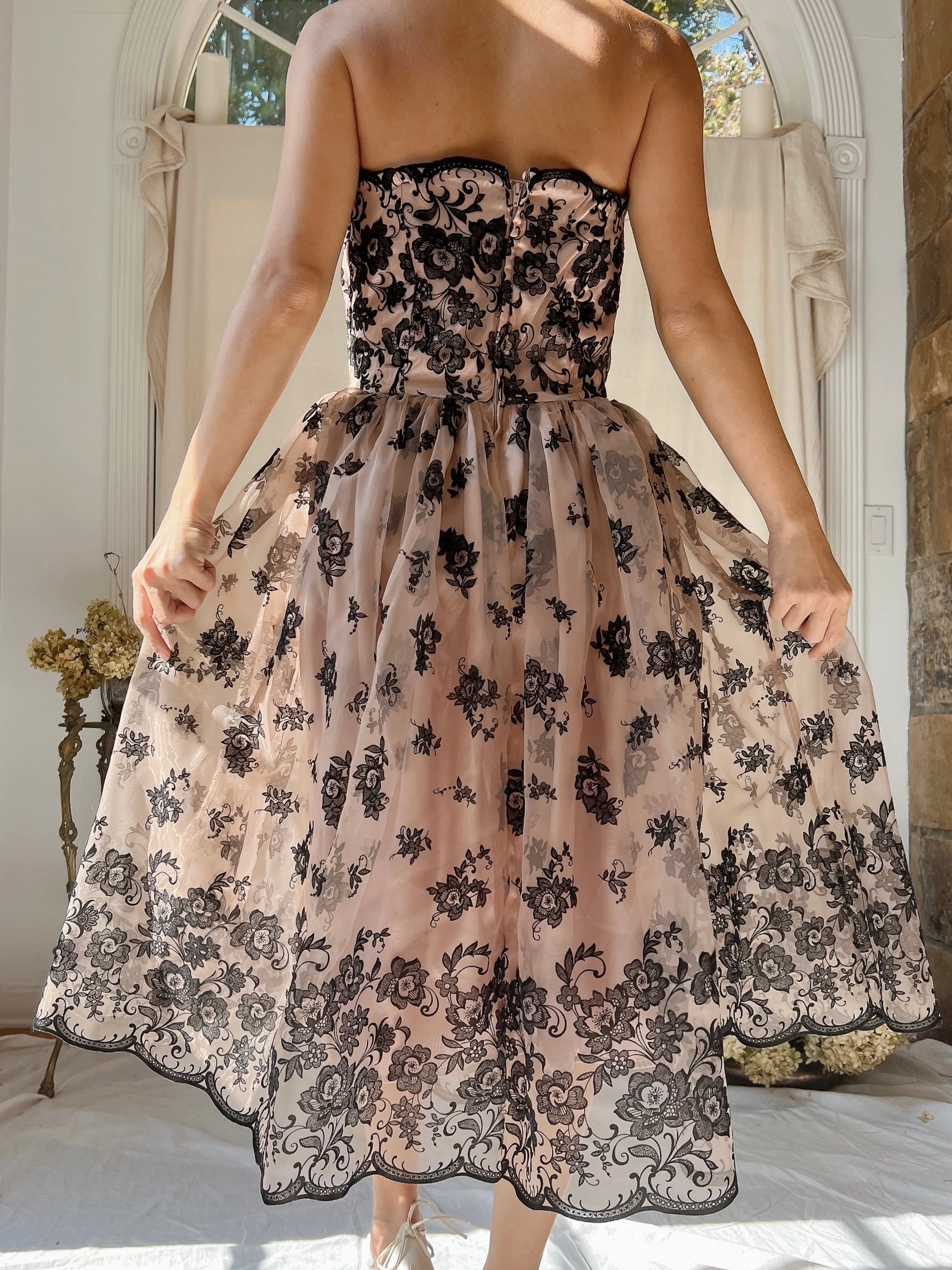 1980s Voile 50s Inspired Dress - XS