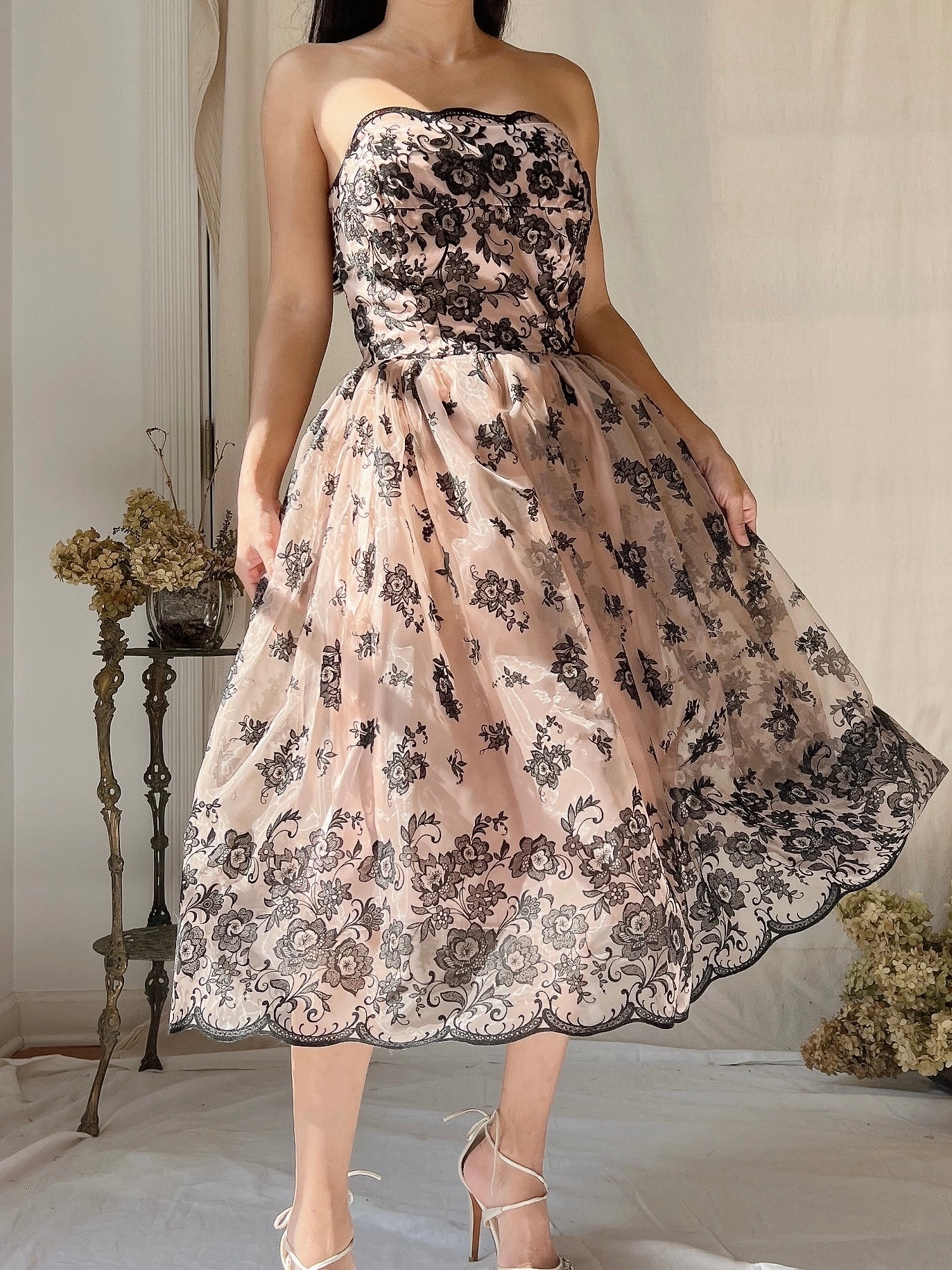 1980s Voile 50s Inspired Dress - XS