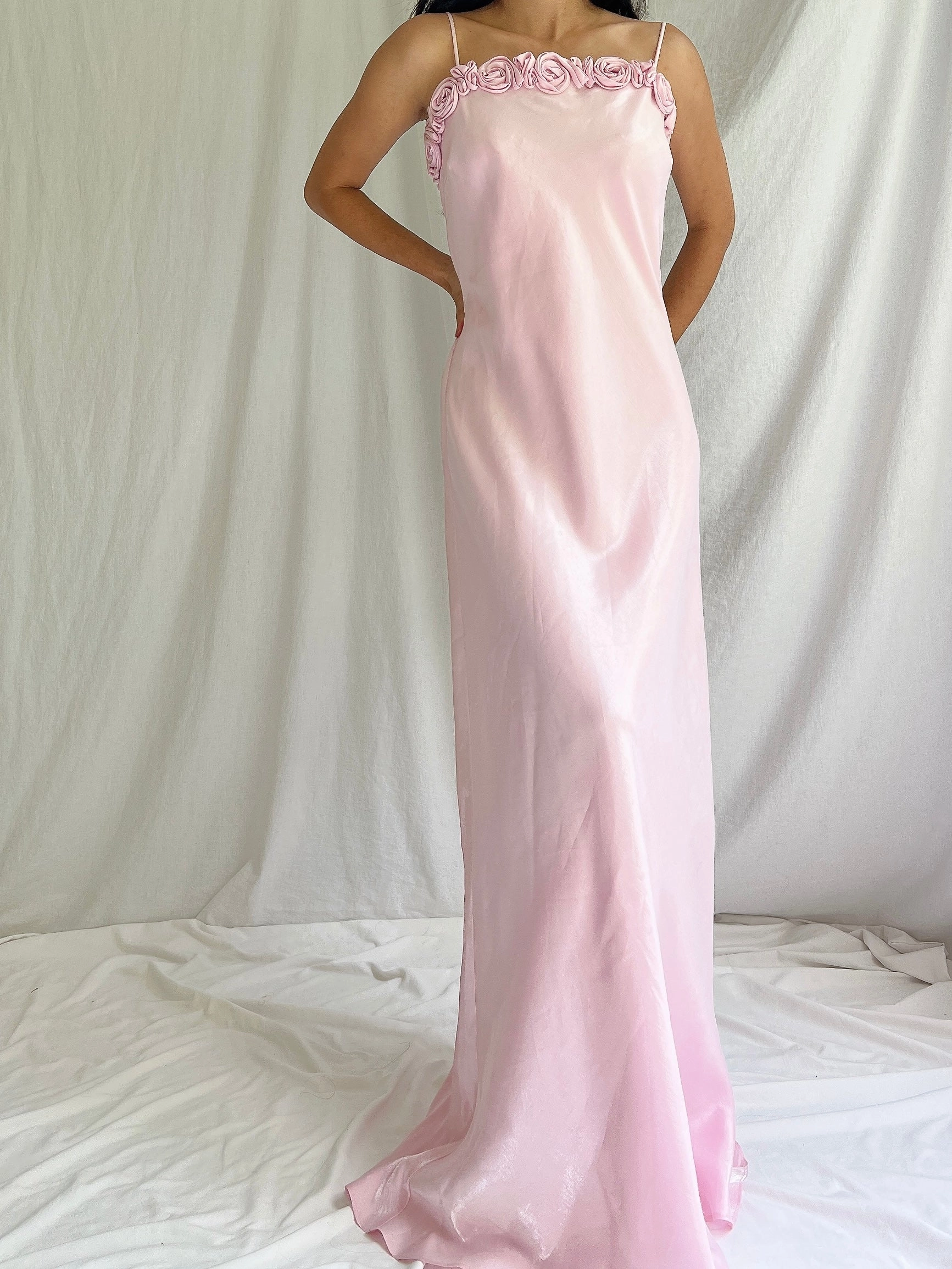 1990s Lilac Rosette Gown - M