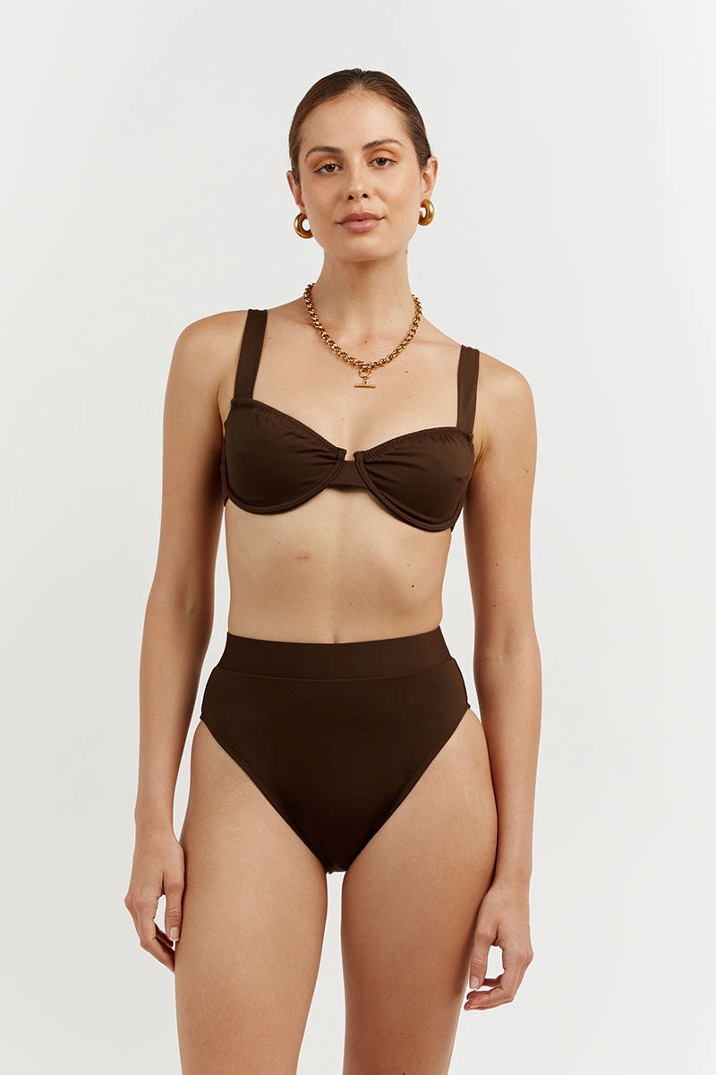 AMAYA CHOC SWIM BRALETTE TOP