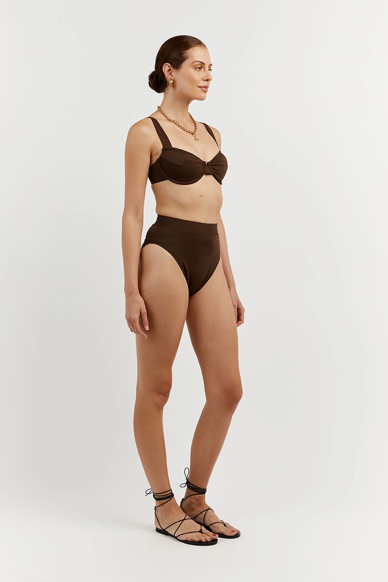 AMAYA CHOC SWIM BRALETTE TOP