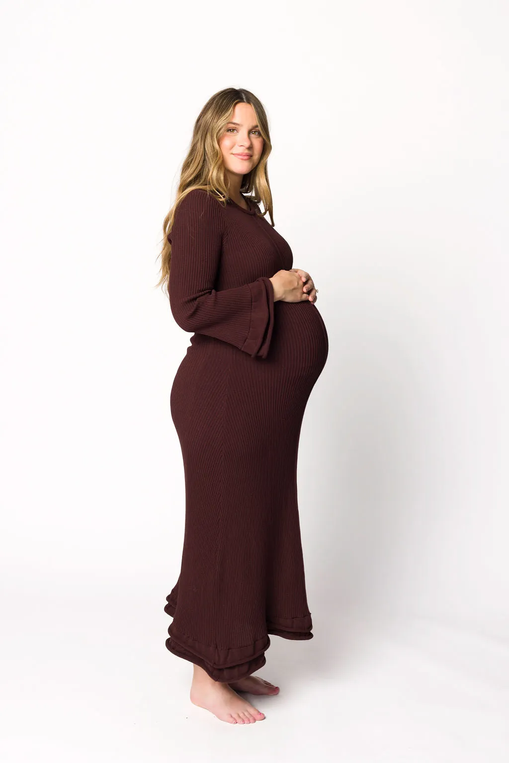 Arlet Dress in Brown - Bump Friendly