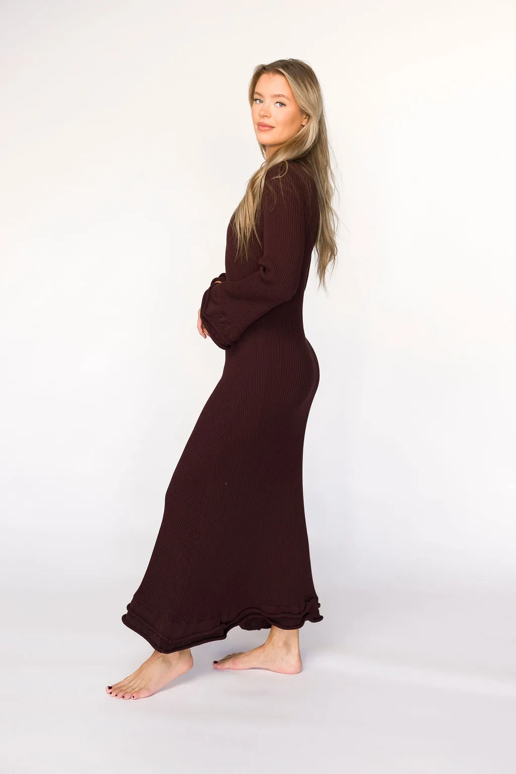 Arlet Dress in Brown - Bump Friendly