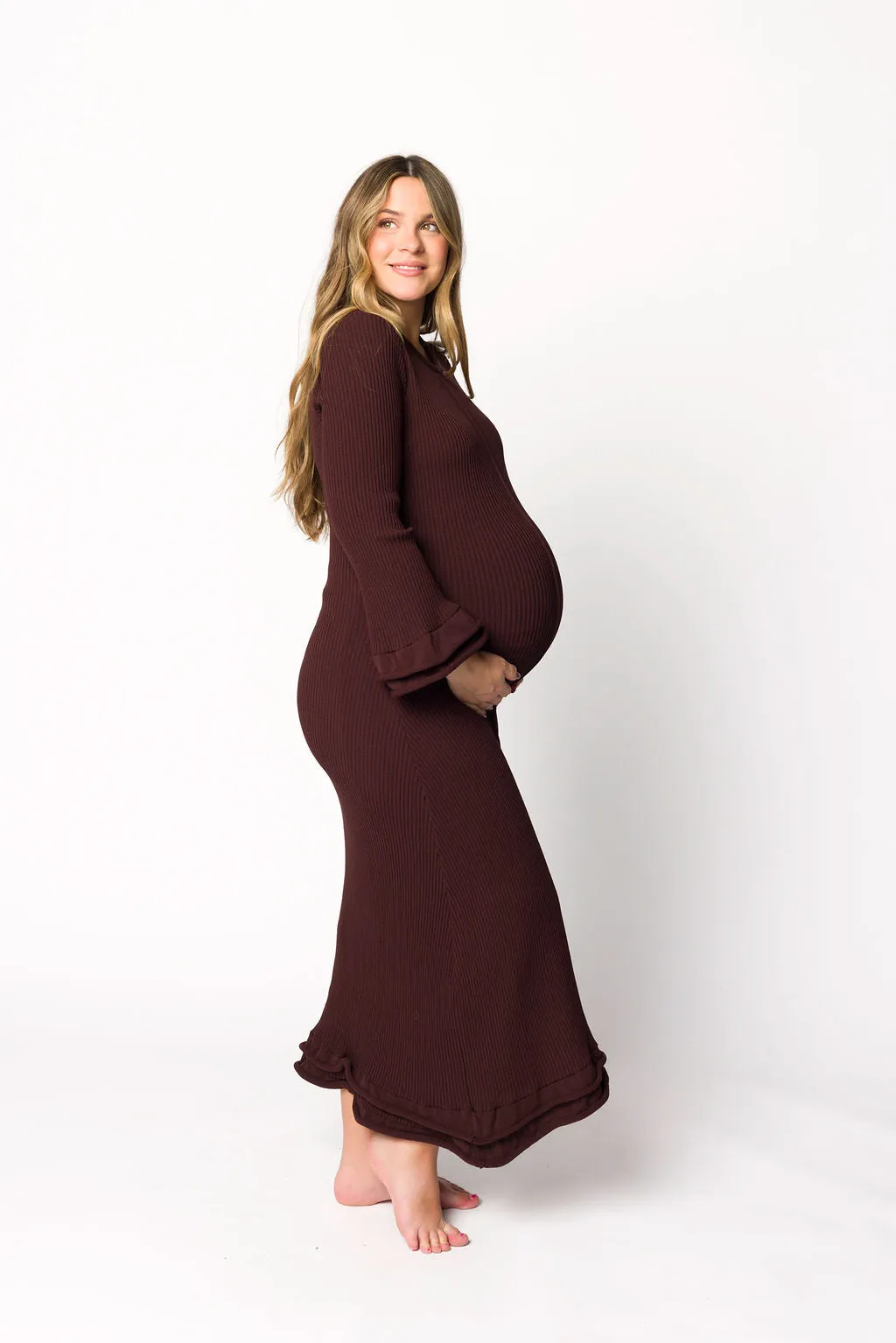 Arlet Dress in Brown - Bump Friendly