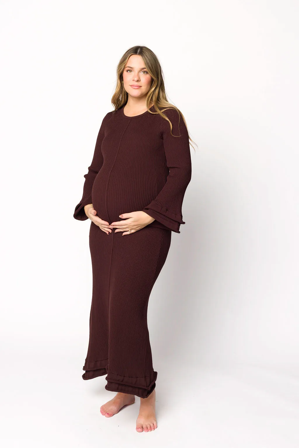 Arlet Dress in Brown - Bump Friendly