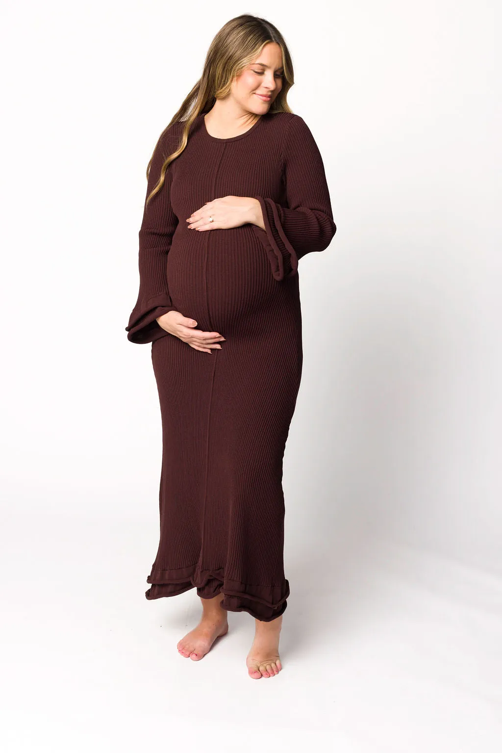 Arlet Dress in Brown - Bump Friendly