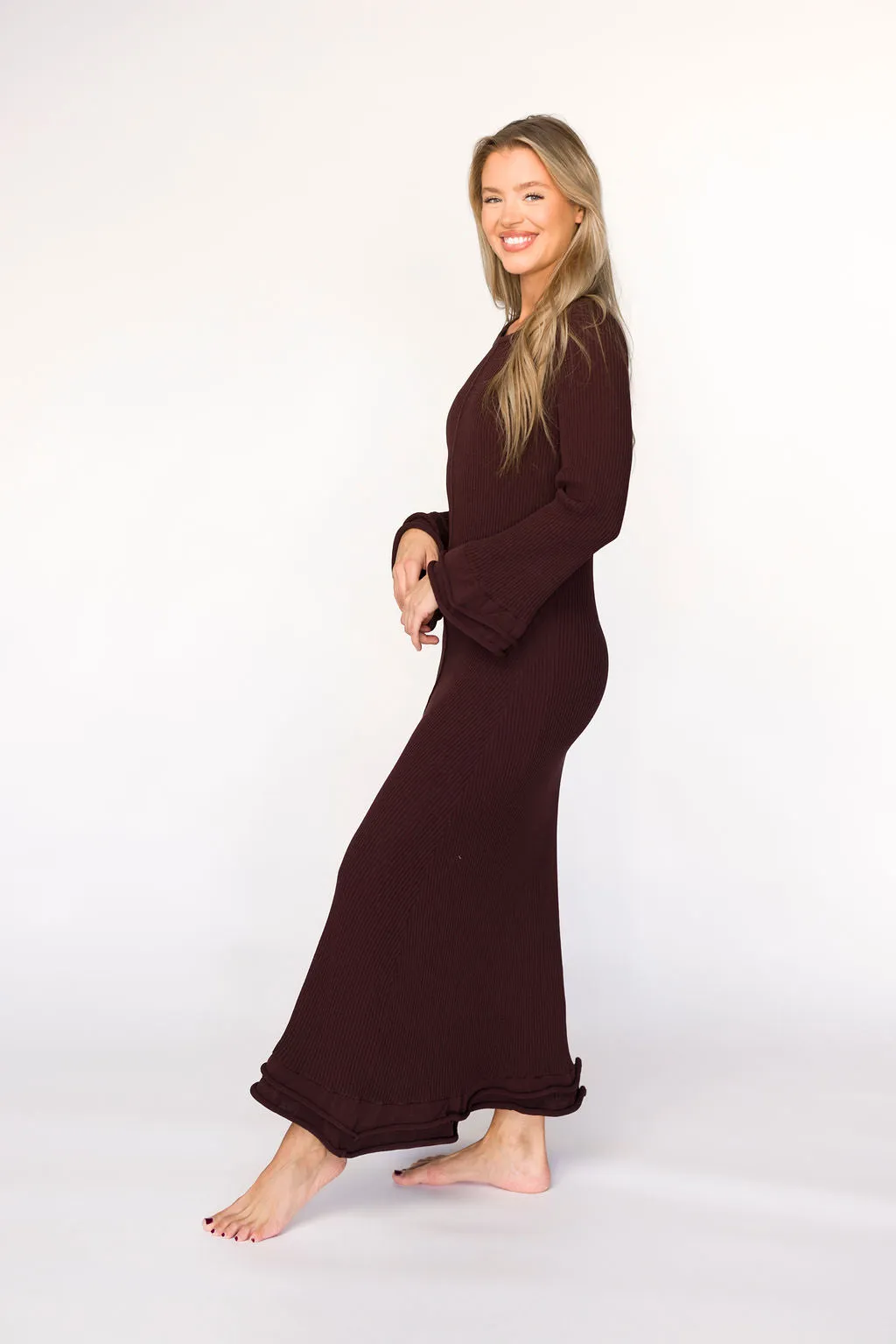 Arlet Dress in Brown - Bump Friendly