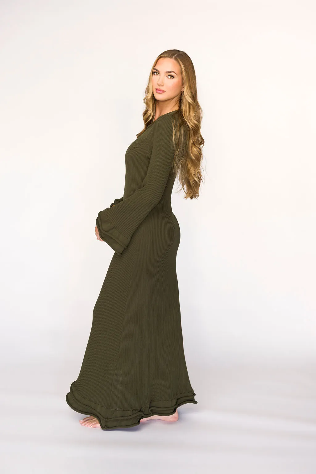 Arlet Dress in Olive - Bump Friendly
