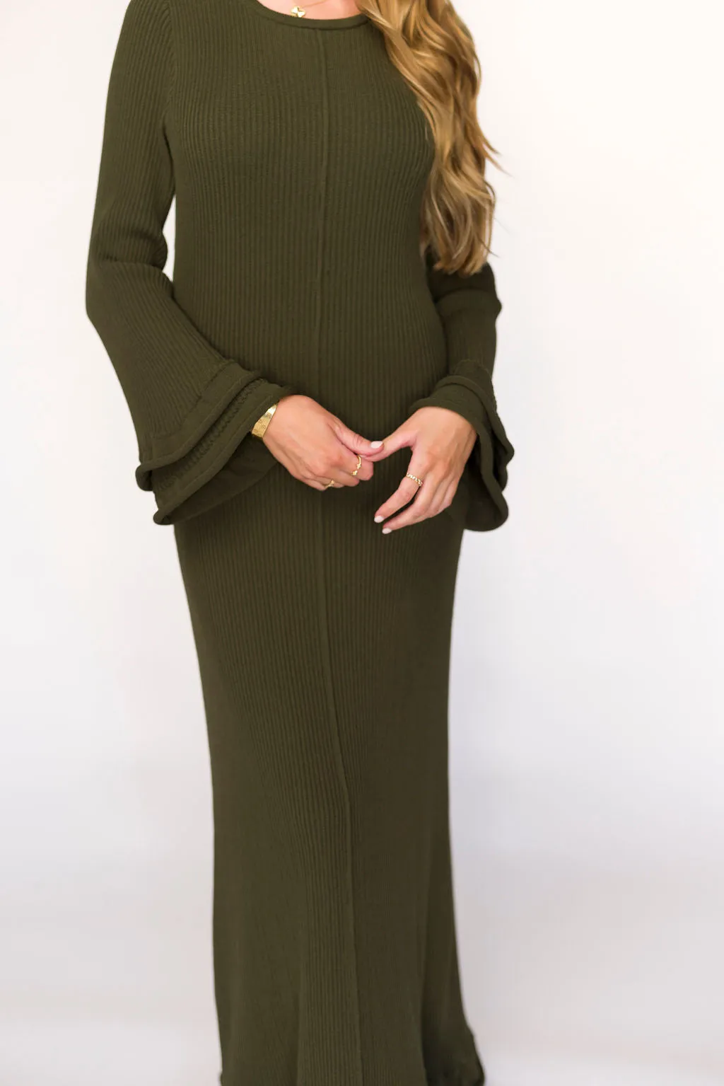 Arlet Dress in Olive - Bump Friendly