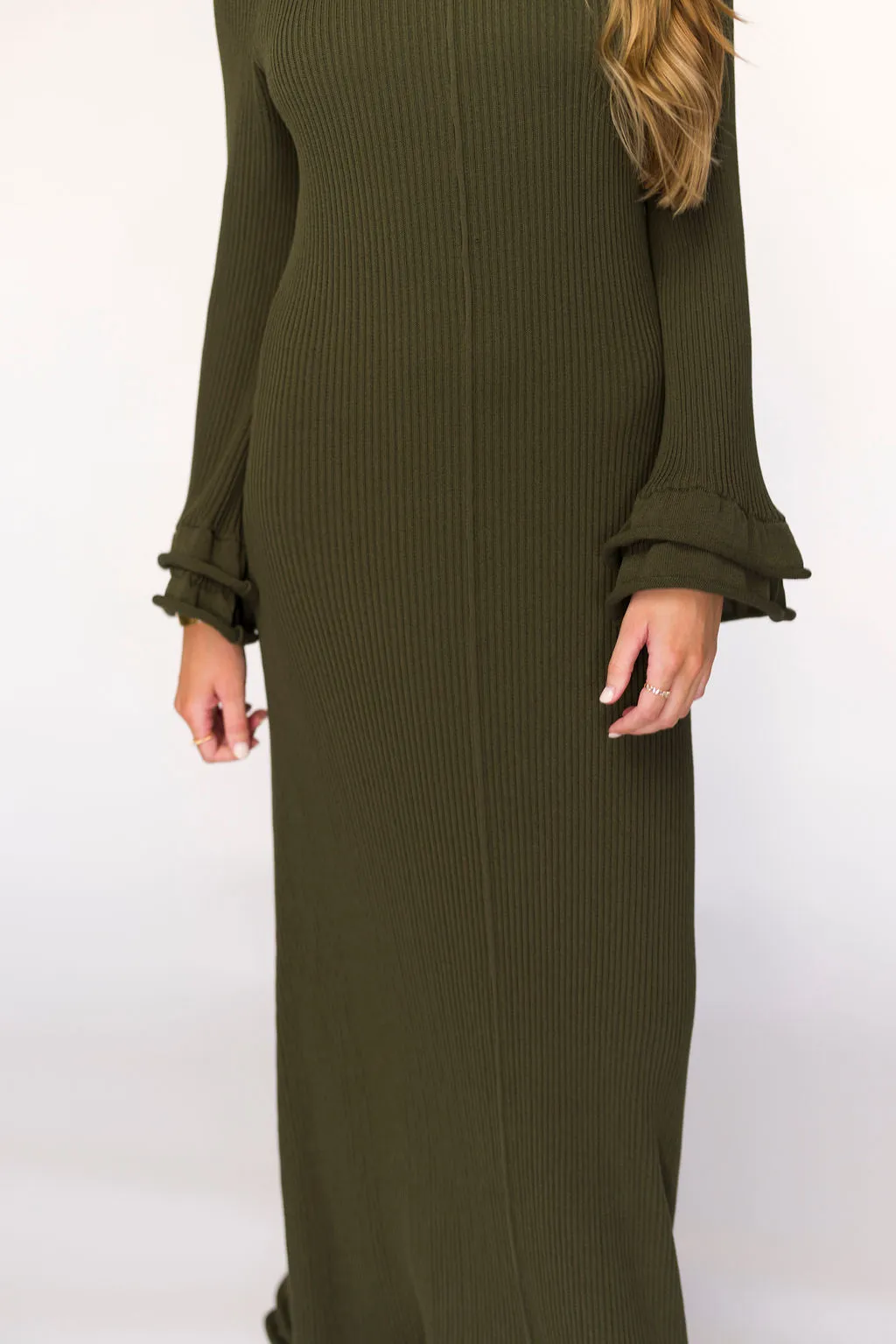 Arlet Dress in Olive - Bump Friendly
