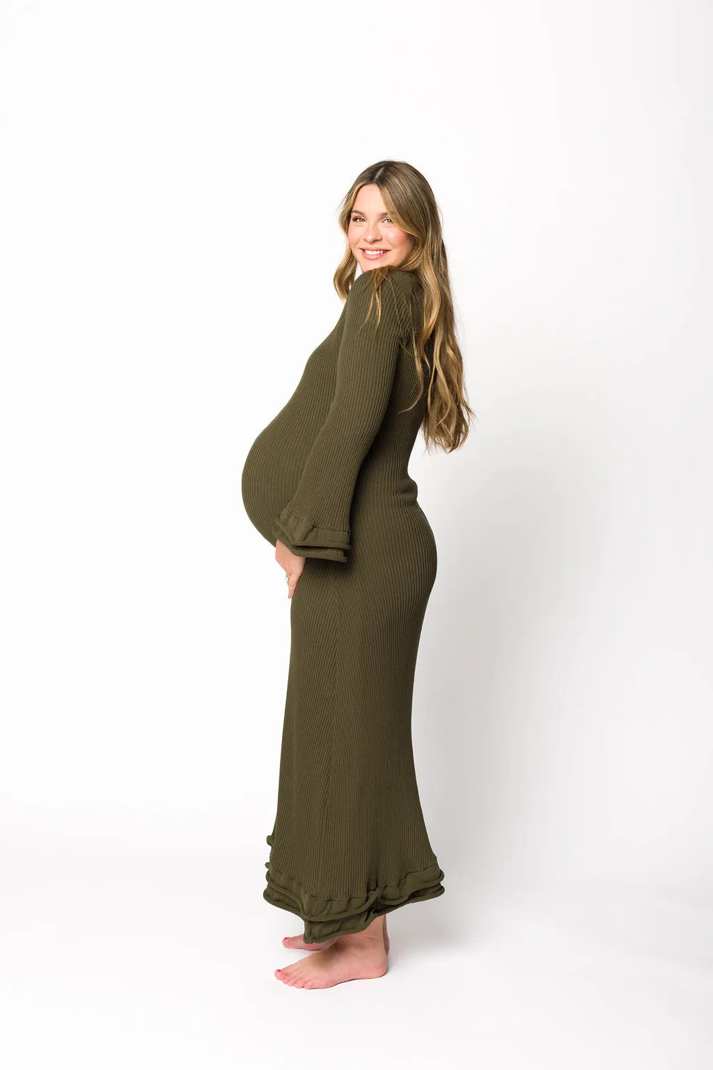 Arlet Dress in Olive - Bump Friendly