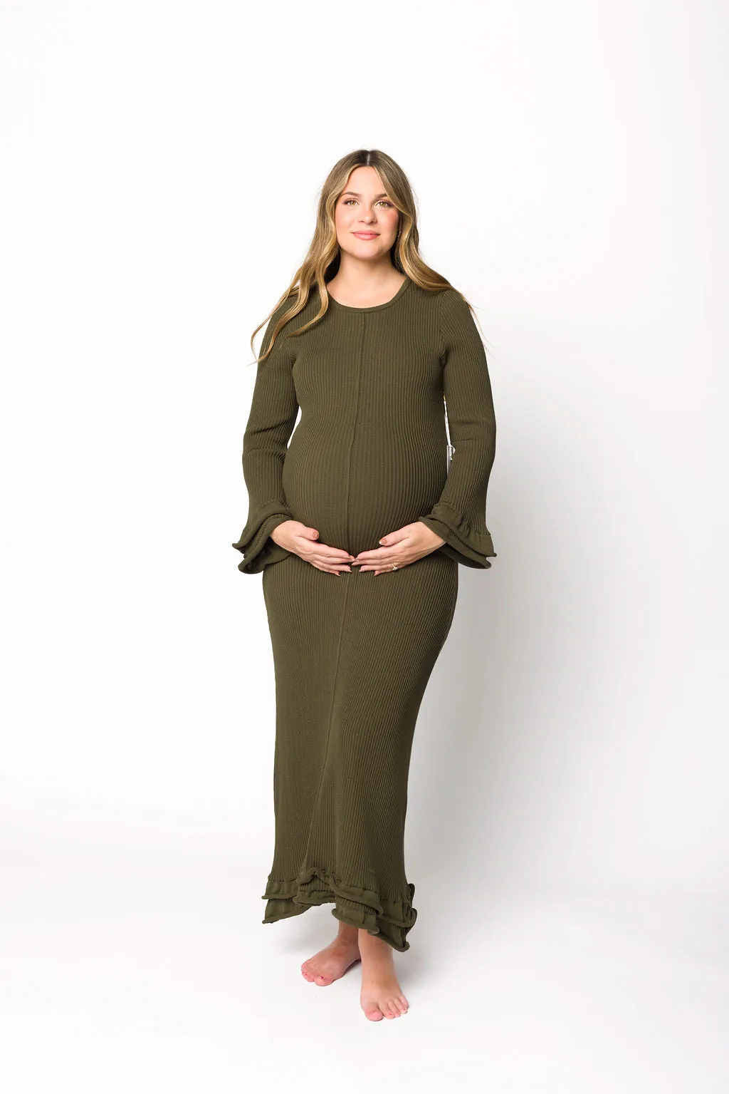 Arlet Dress in Olive - Bump Friendly