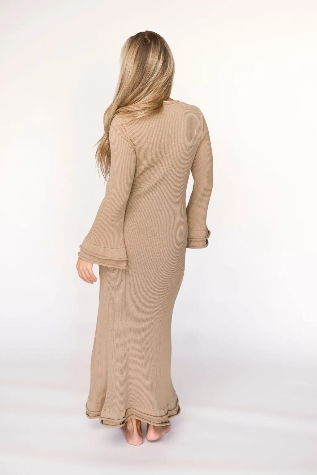 Arlet Dress in Taupe - Bump Friendly