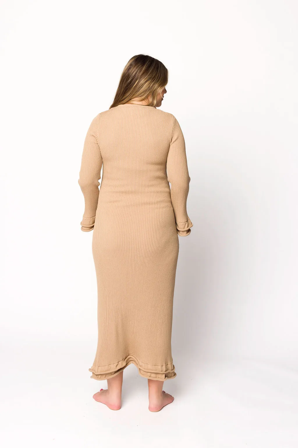 Arlet Dress in Taupe - Bump Friendly