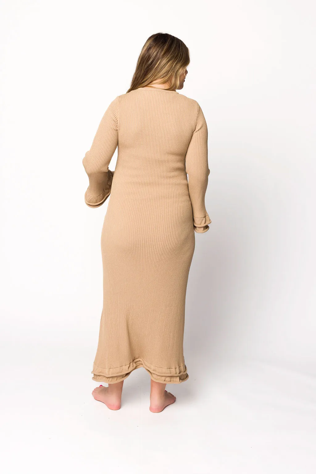 Arlet Dress in Taupe - Bump Friendly