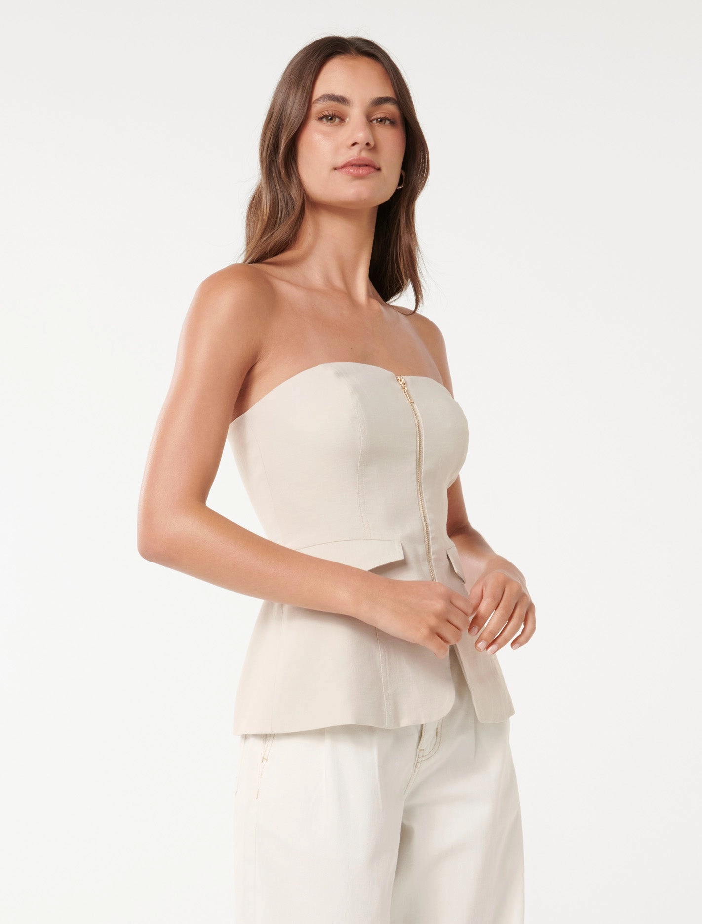 Ava Zip Front Bustier Top