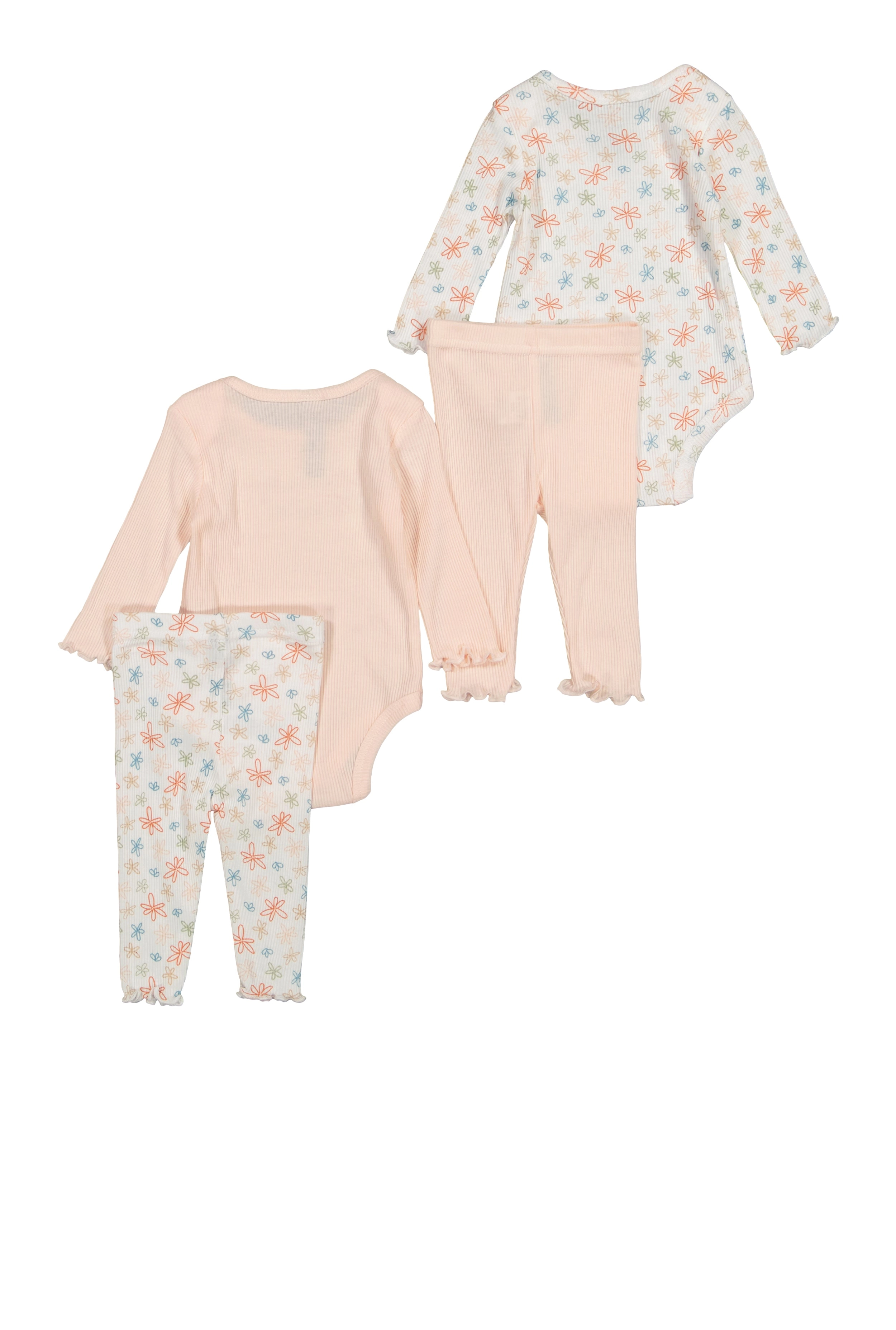 Baby Girls 0-9M Floral Graphic Bodysuits and Leggings