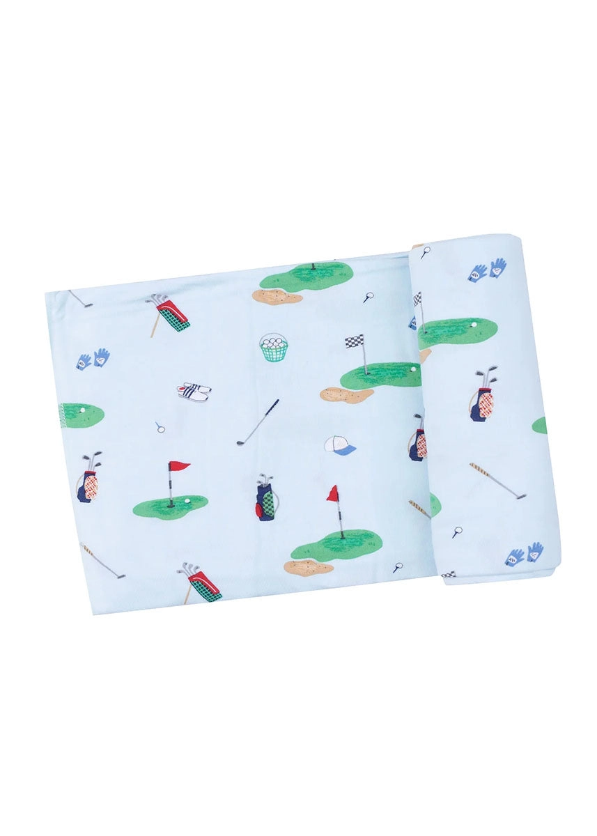 Bamboo Swaddle Blanket - Blue Golf Things