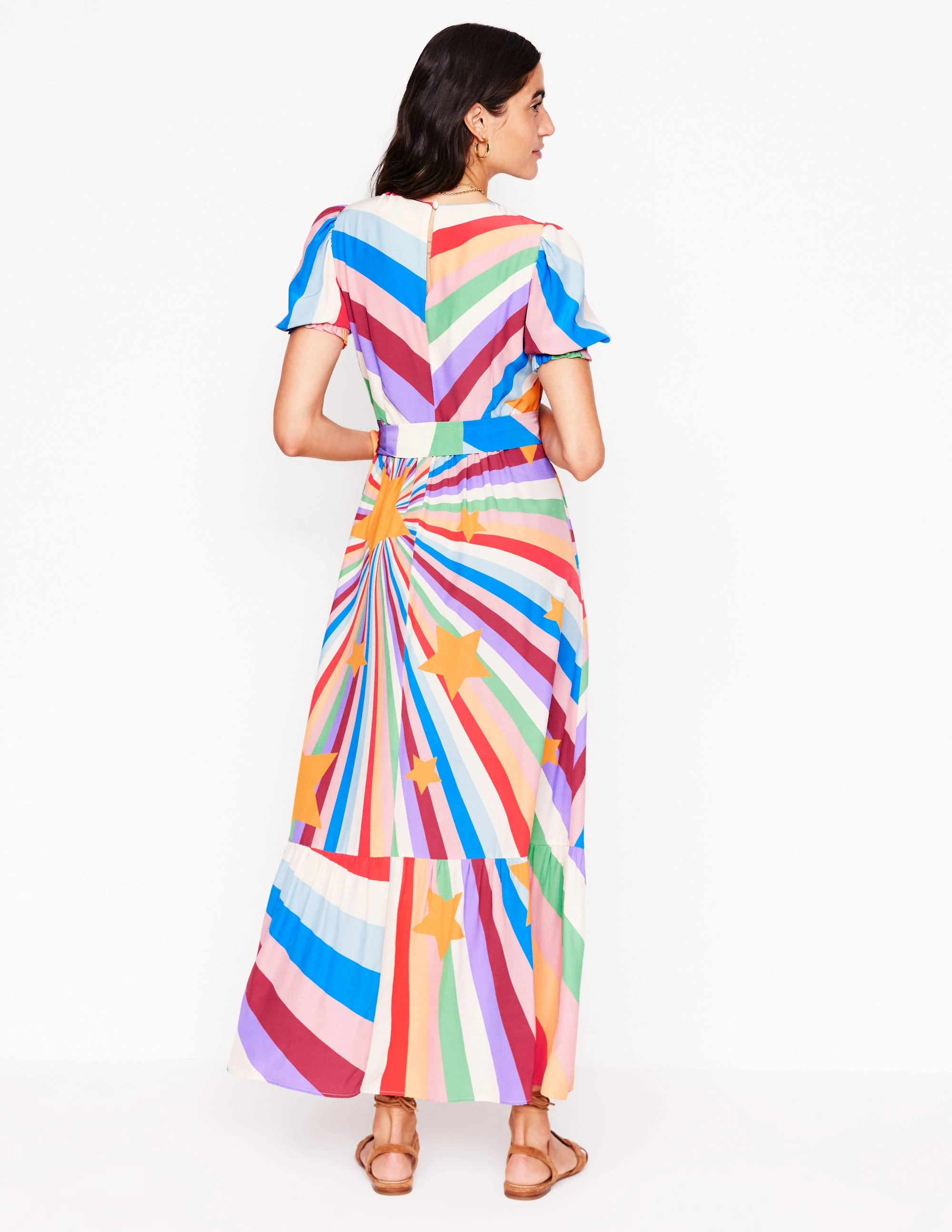 Blouson Crew Neck Dress-Multi. Supernova