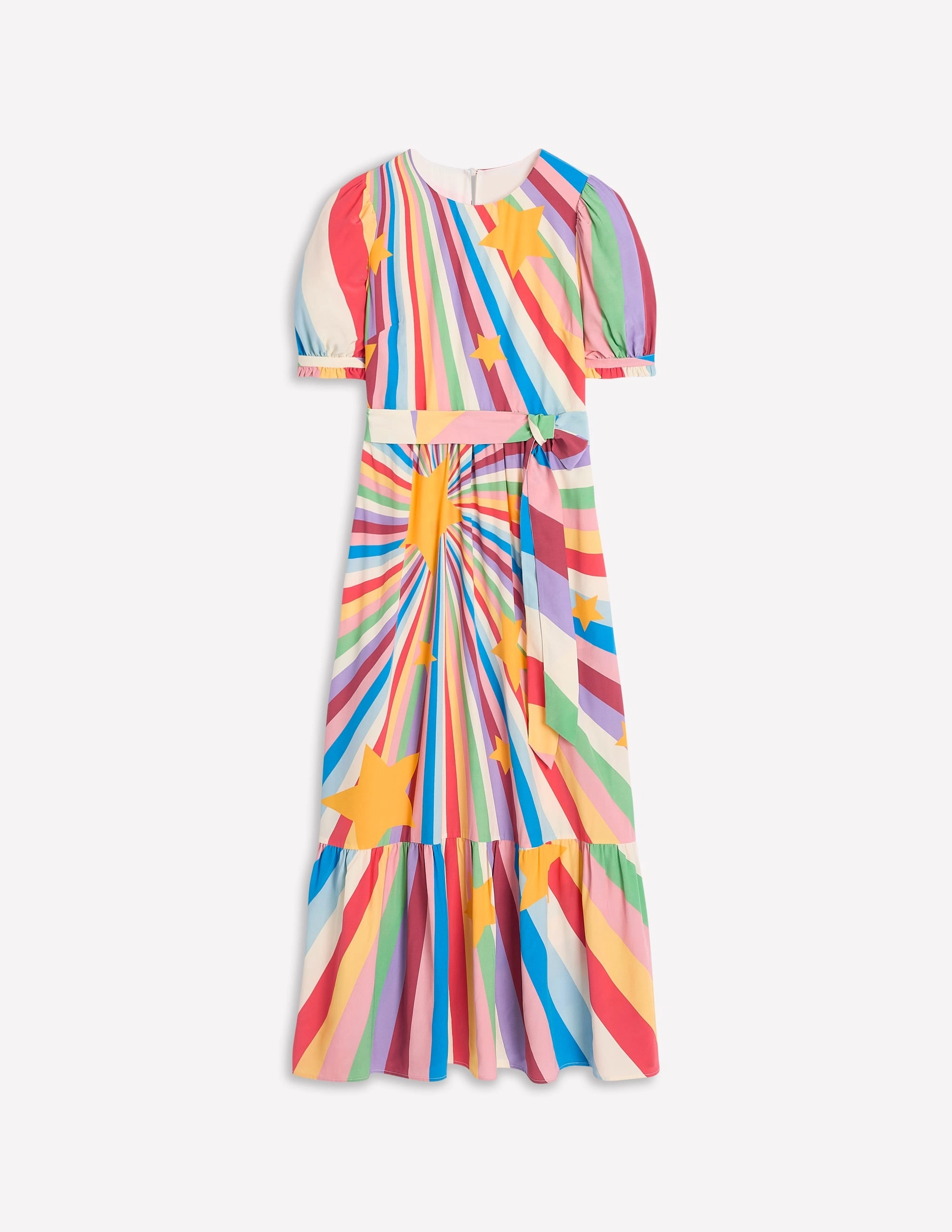 Blouson Crew Neck Dress-Multi. Supernova
