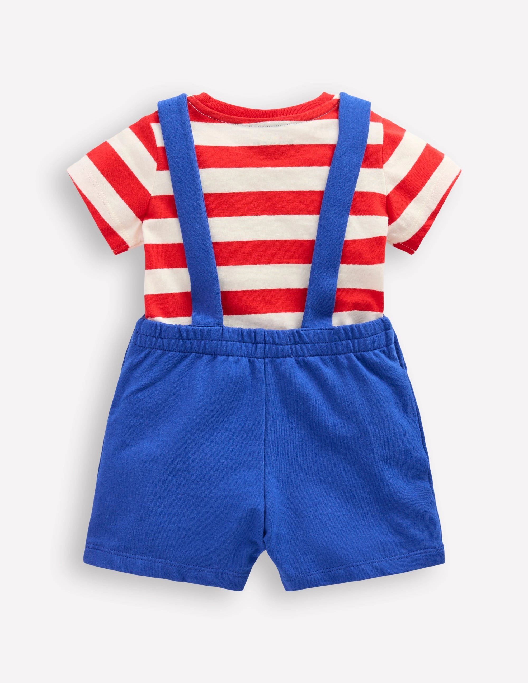 Boucle Jersey Dungaree Set-Navy Fruit