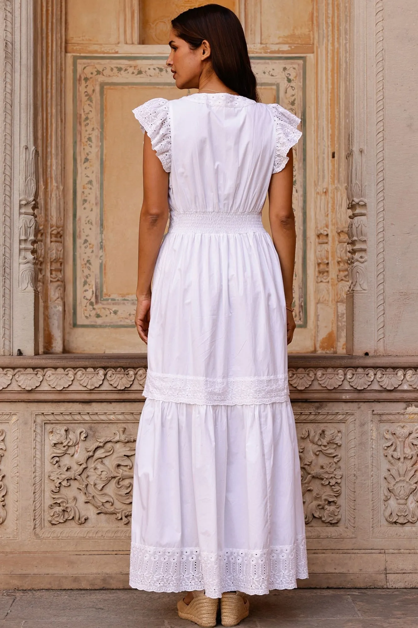 Broderie Organic Cotton Pippa Dress | White