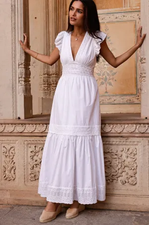 Broderie Organic Cotton Pippa Dress | White