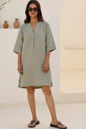 Calvi Linen Dress | Khaki
