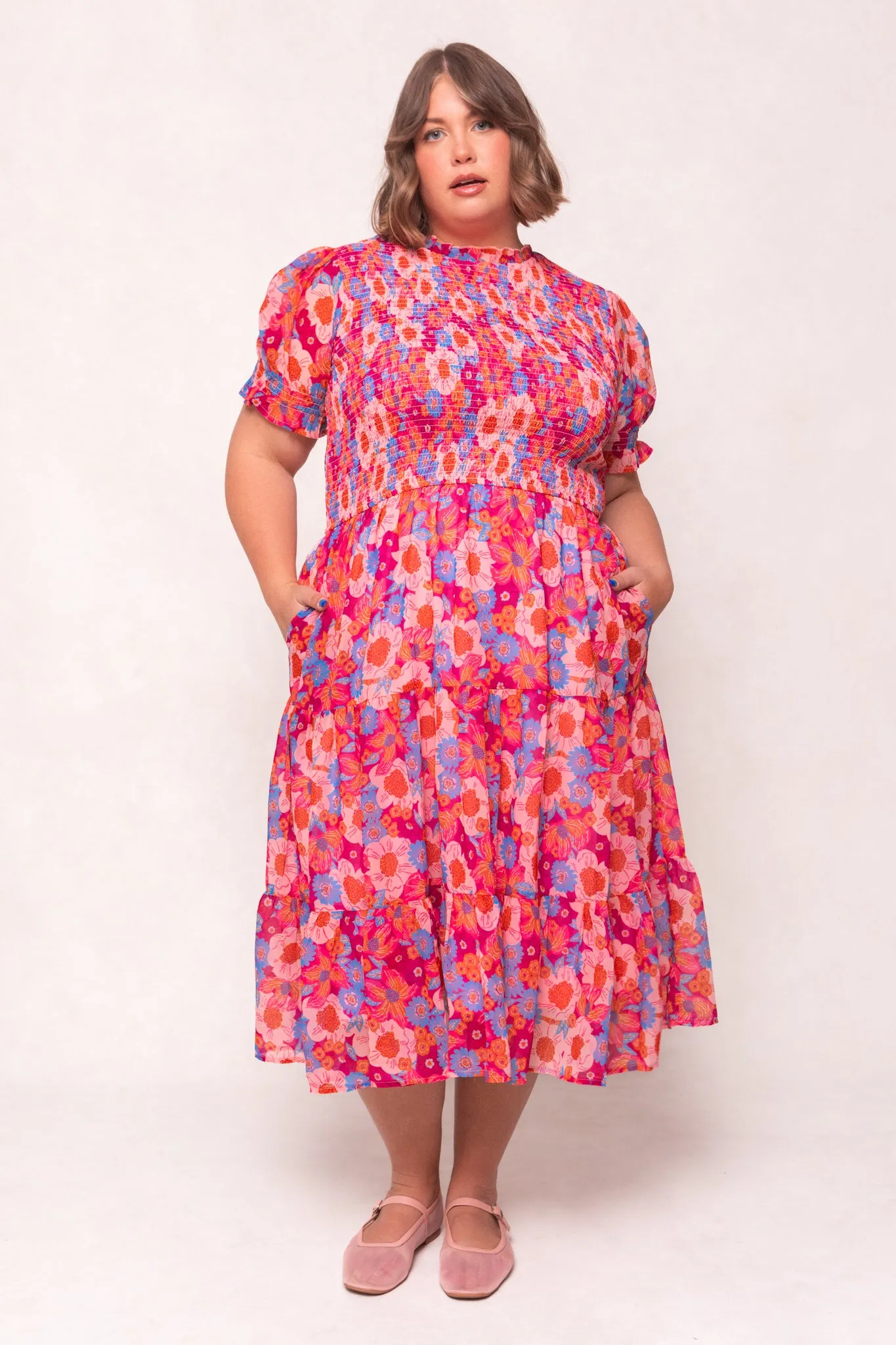 Cordelia Dress in Pink Floral