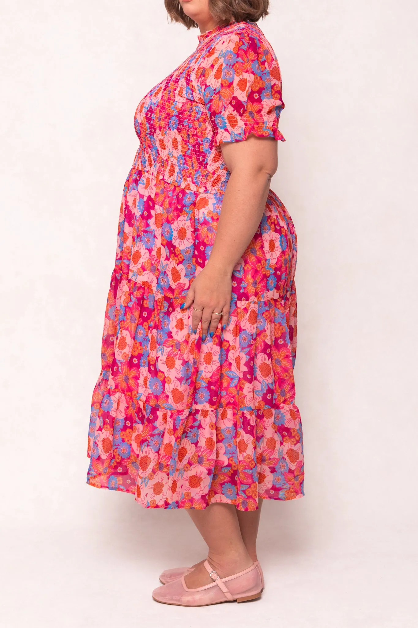 Cordelia Dress in Pink Floral