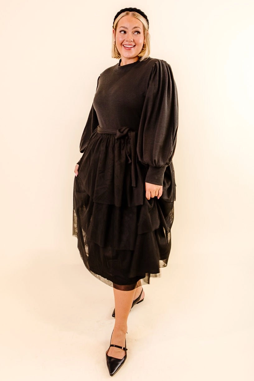 Cosette Midi Dress in Black - FINAL SALE