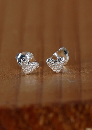 Dainty Heart Silver Studs