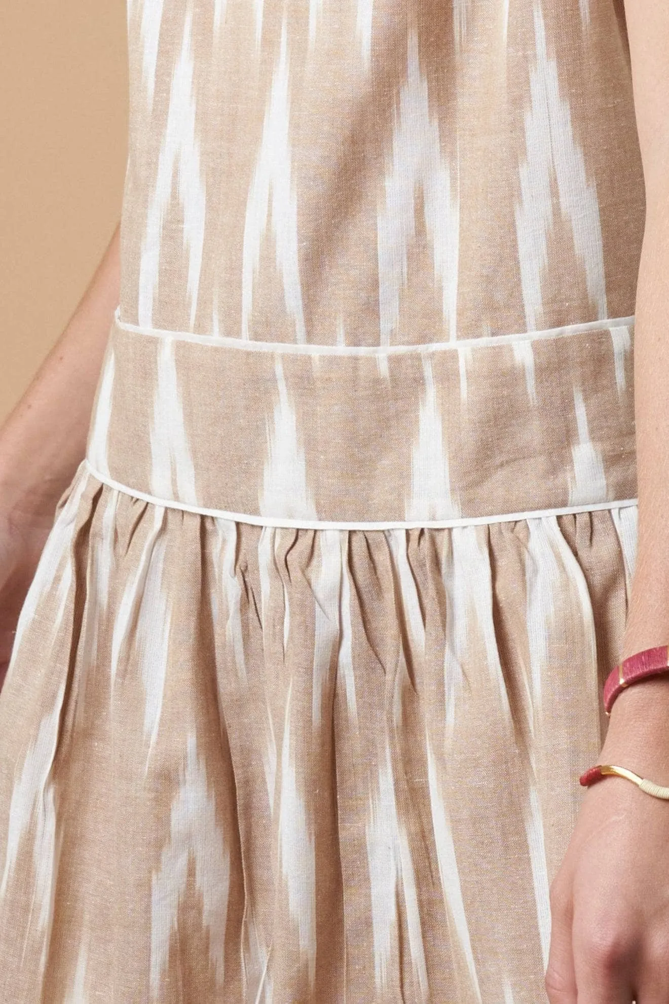 Dani Ikat Short Dress Khaki