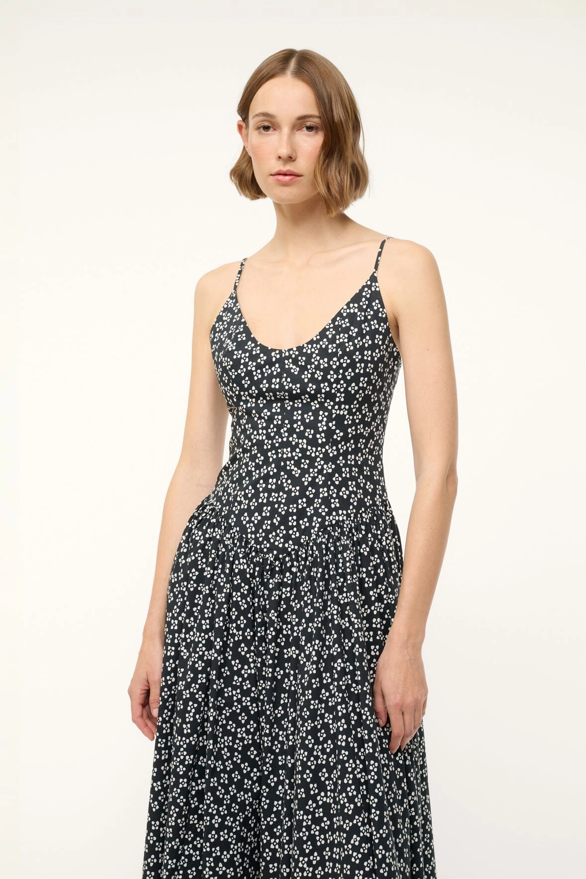 DENA DRESS | BLACK WOODBLOCK FLORAL