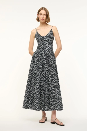 DENA DRESS | BLACK WOODBLOCK FLORAL