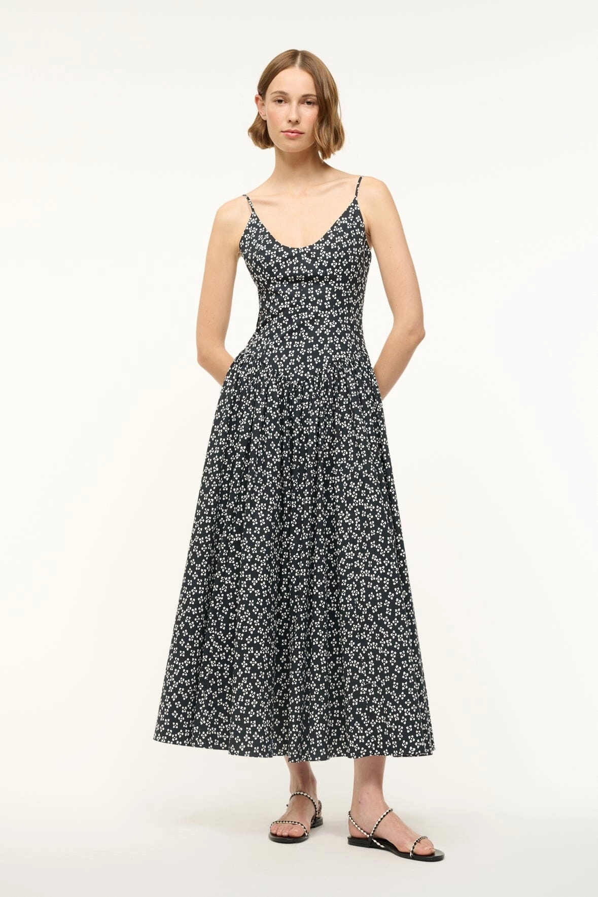 DENA DRESS | BLACK WOODBLOCK FLORAL