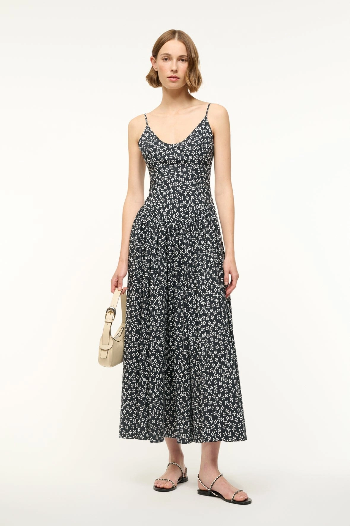 DENA DRESS | BLACK WOODBLOCK FLORAL