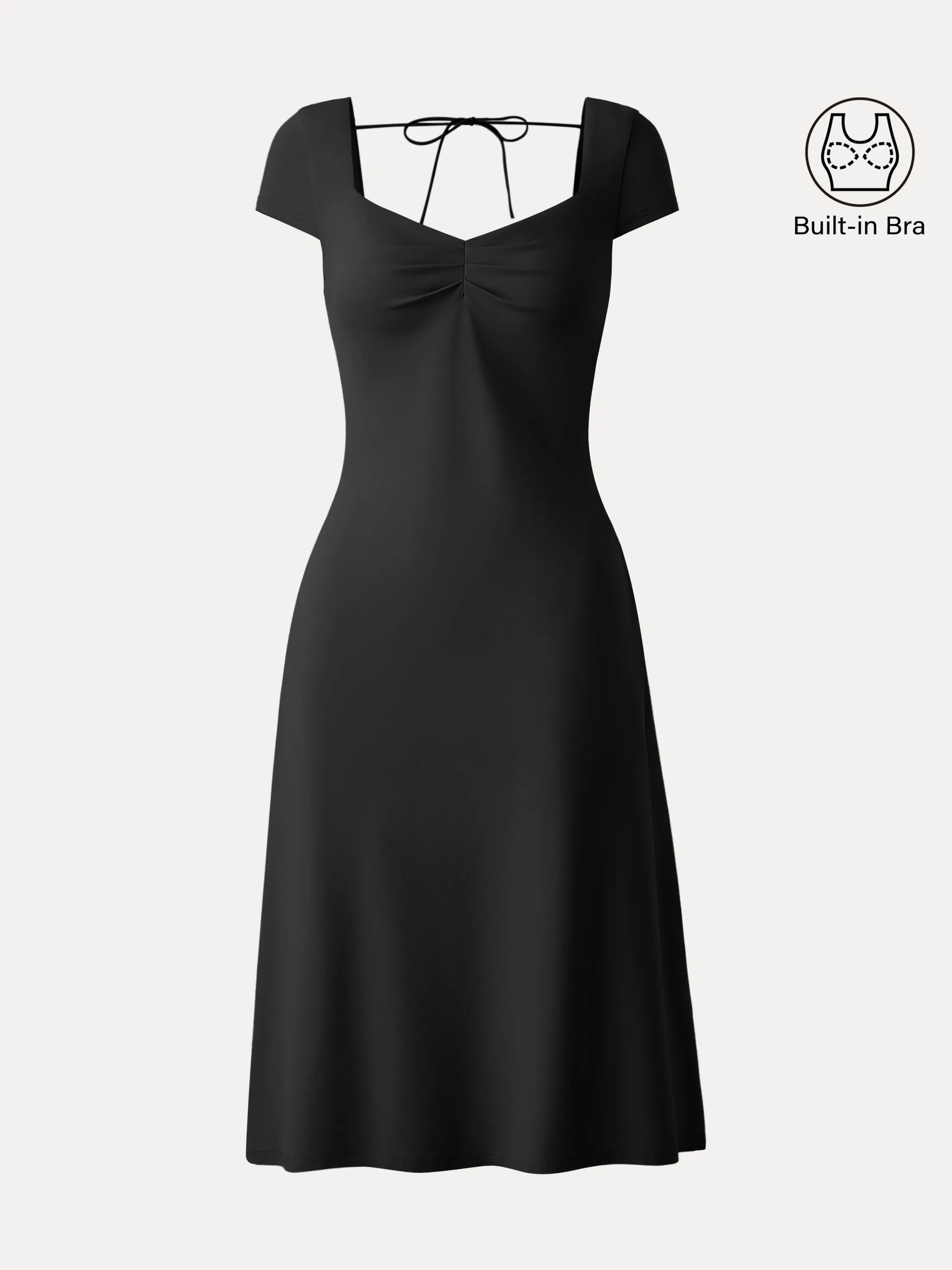 Diamond Neck Open Back Midi New Airy Brami Dress