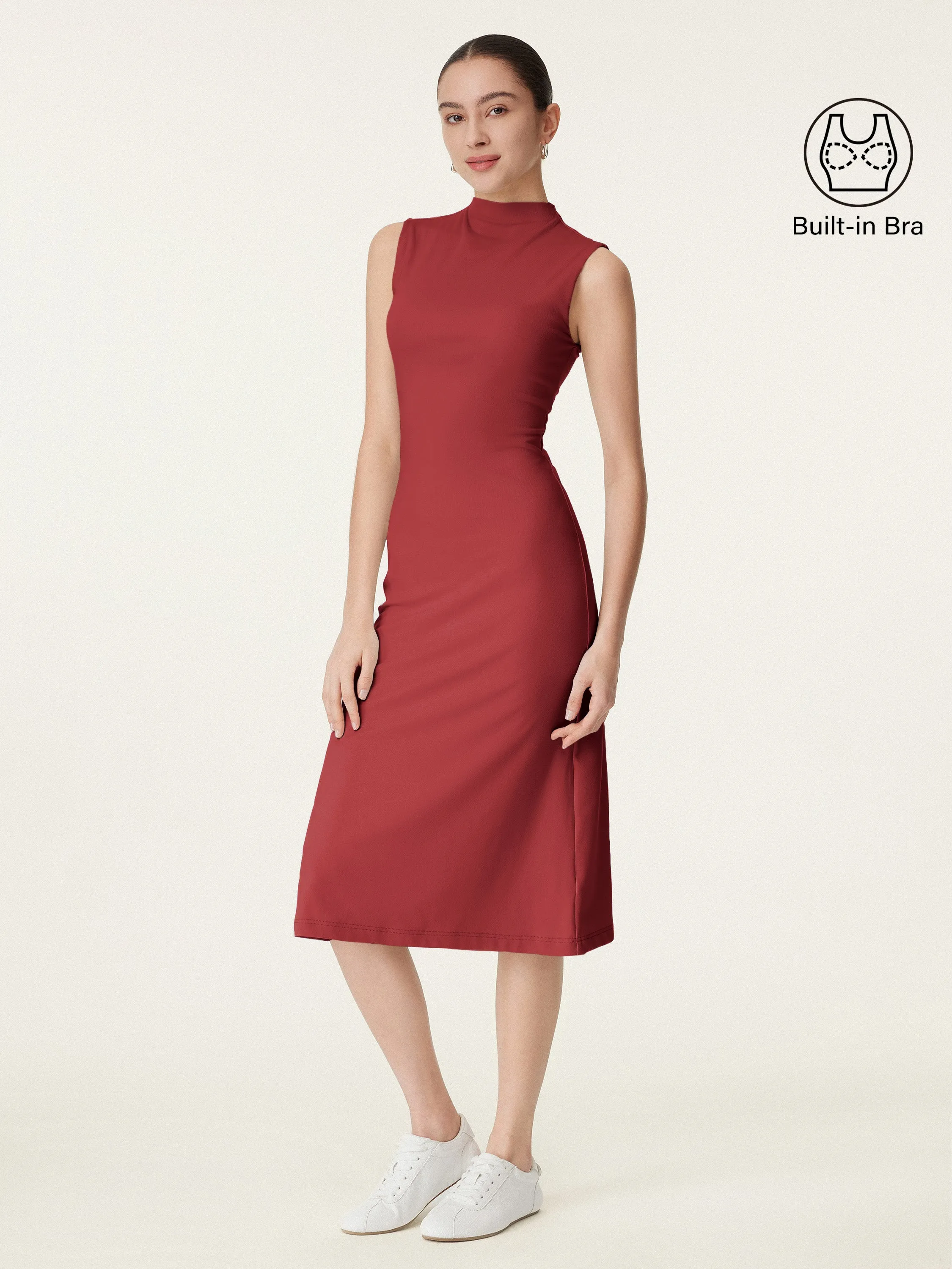 Everyday Mockneck New Airy Brami Midi Dress