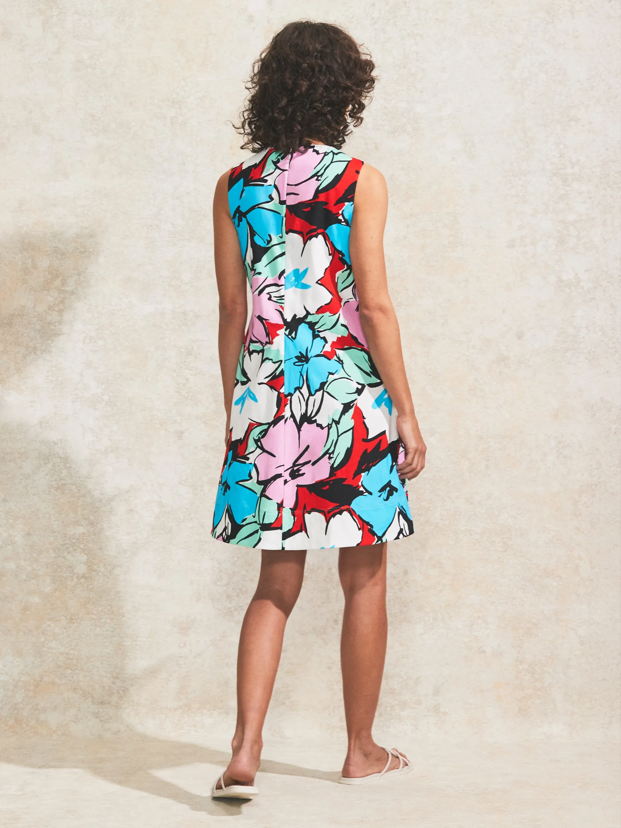 Graphic Floral-Print Shift Dress