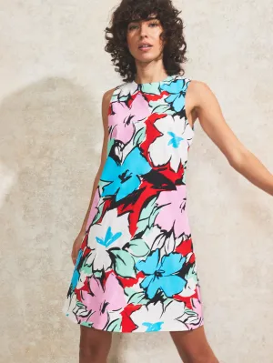 Graphic Floral-Print Shift Dress