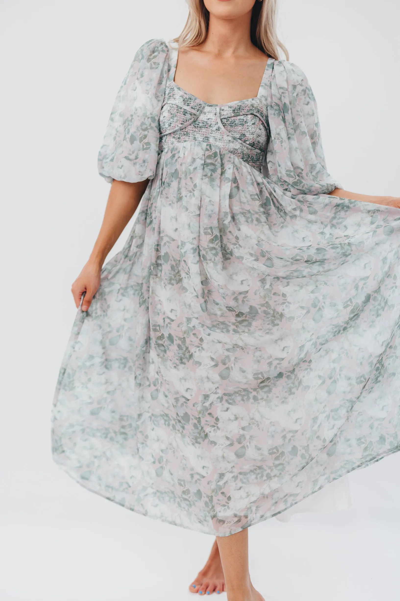 Harlow Maxi Dress in Forest - Bump Friendly (S-XL)