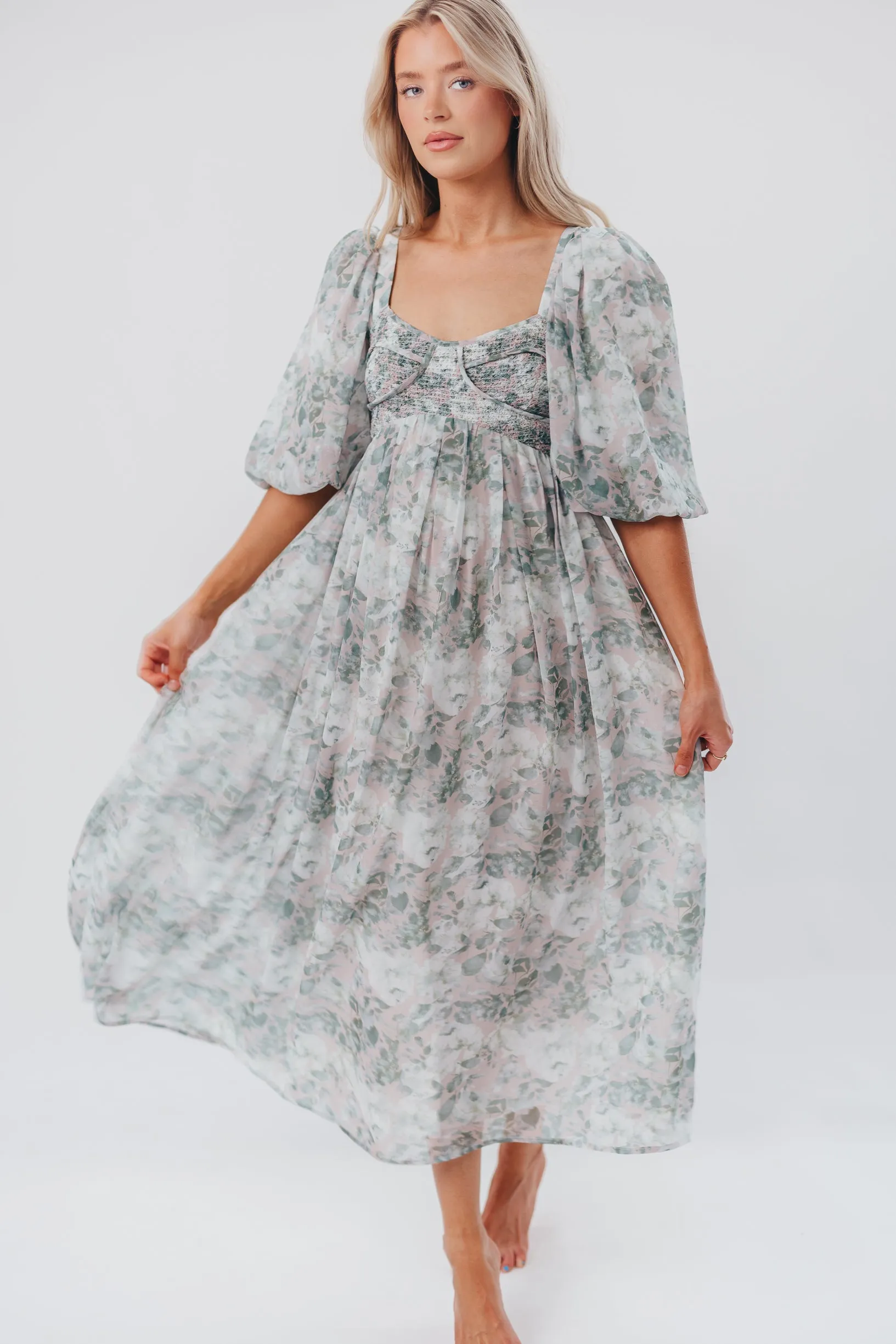Harlow Maxi Dress in Forest - Bump Friendly (S-XL)